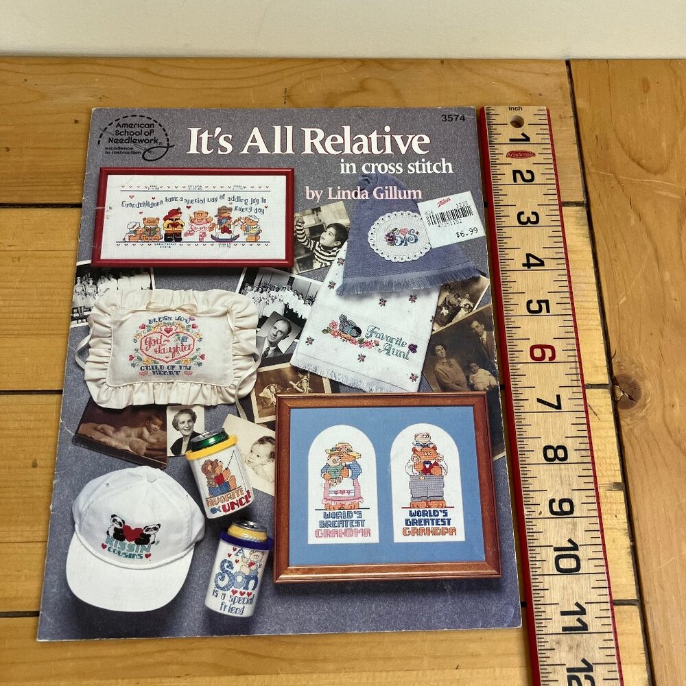 It's All Relative Cross Stitch Pattern Book 3574 American School of Needlework